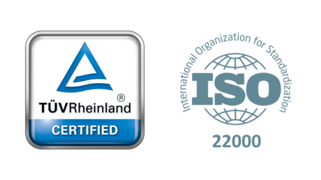 通过 TÜV Rheinland 和 ISO 22000 认证