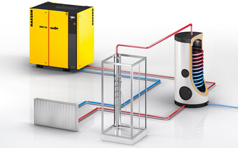 集成到热水生成系统中的热回收系统