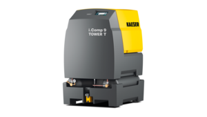 i.Comp 9 Tower T，配有集成储气罐和冷冻式干燥机，最高排量达 570 l/min。